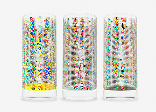 Cipher Drinking Glass, designed by Damjan Stanković, shown empty.
