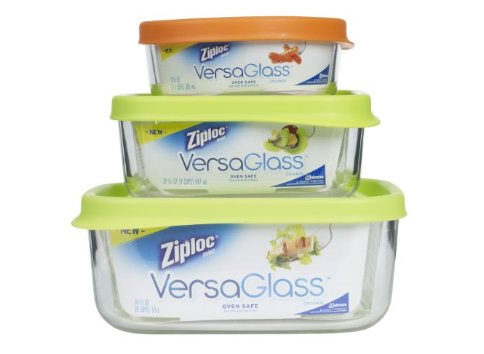 Ziploc VersaGlass Container, Variety Pack, 3-Count Ziploc VersaGlass Container, Variety Pack, 3-Count
