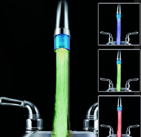3 Colors Discoloration LED Light Temperature Control Sensor, Temperature Sensitive LED Light Water Faucet 3 Colors Discoloration LED Light Temperature Control Sensor, Temperature Sensitive LED Light Water Faucet