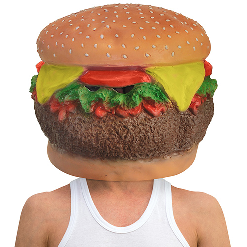 cheeseburger head mask